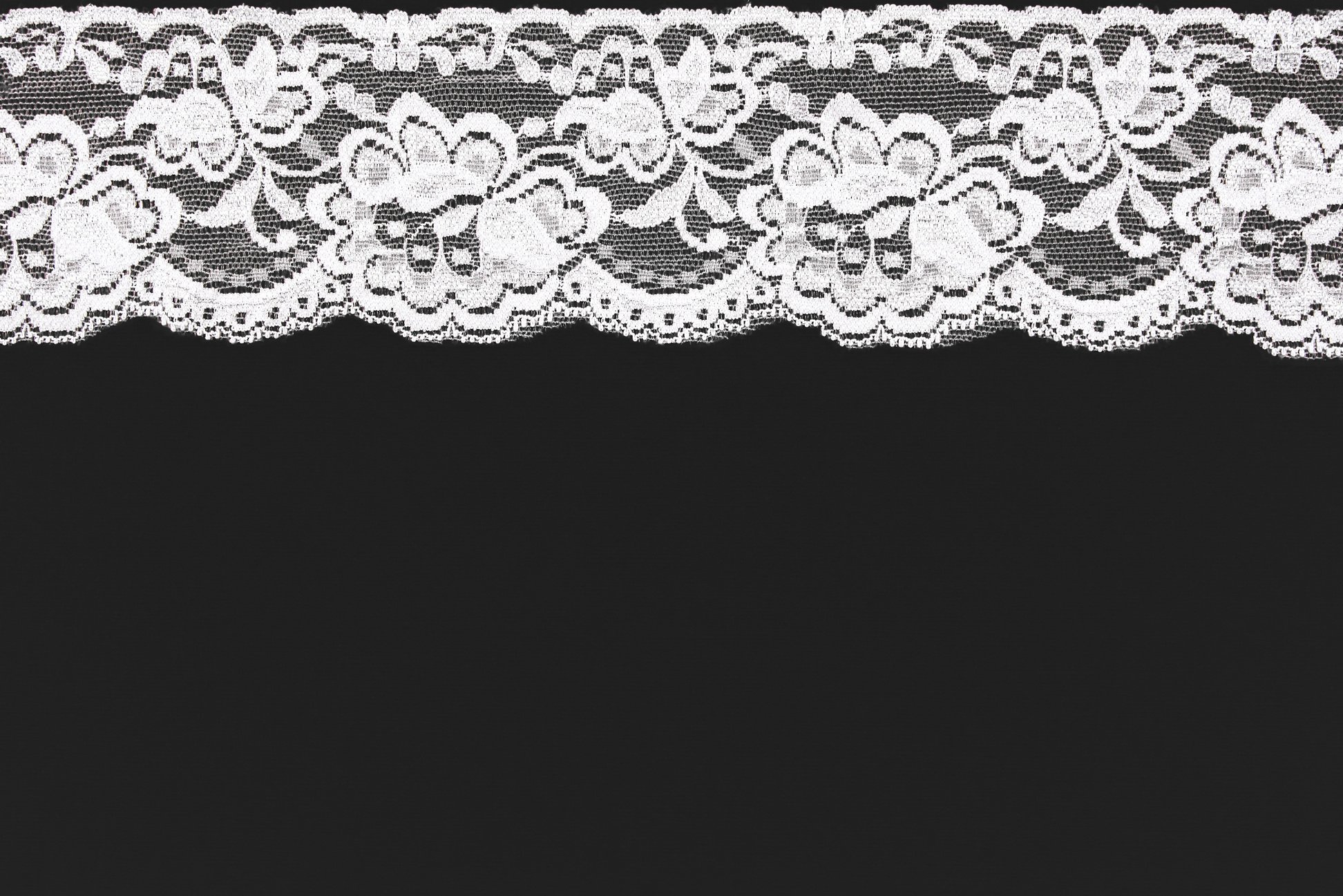 Black Lace on White Background